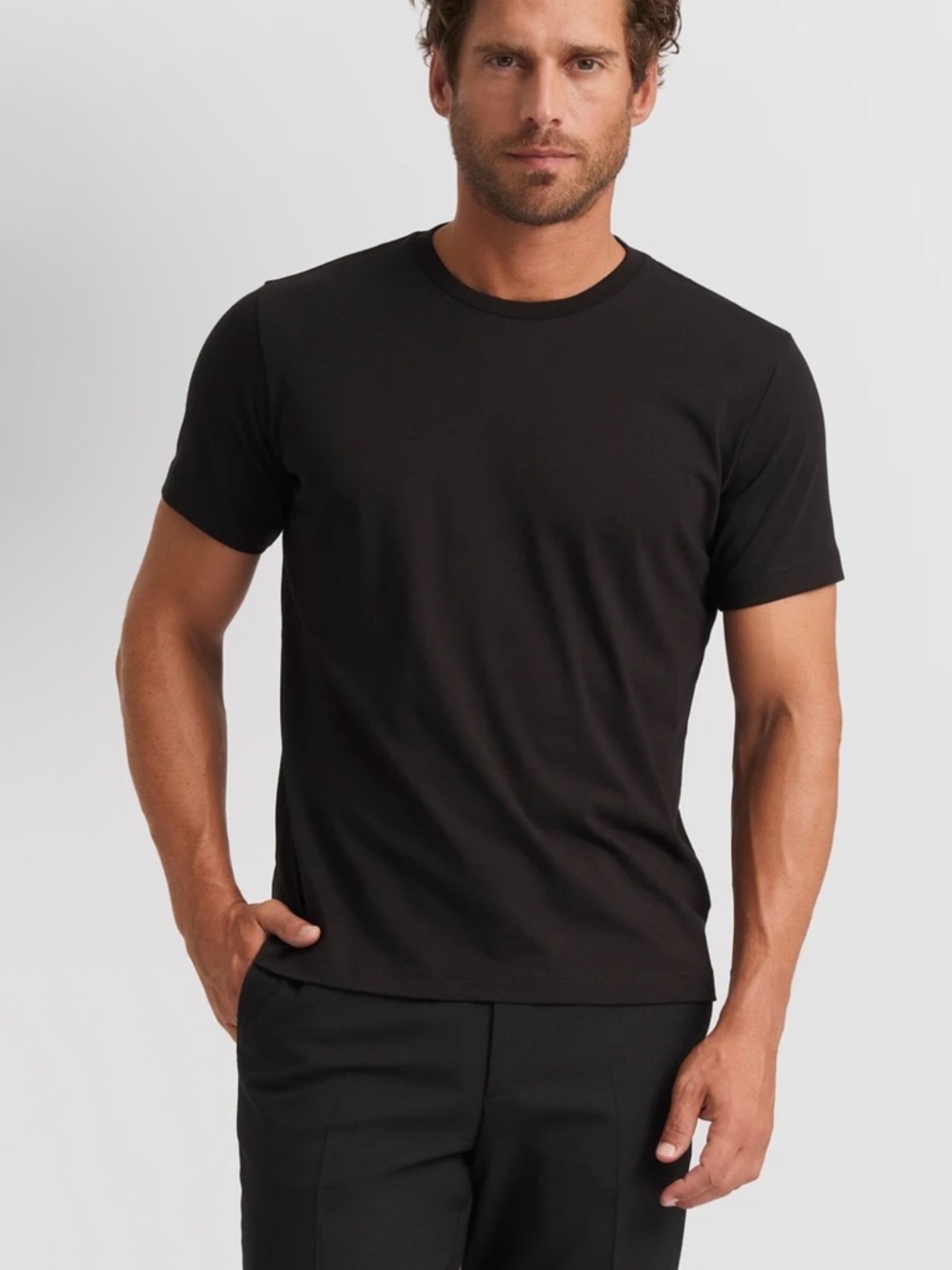 SON of a Tailor Men's Luxurious Supima Cotton Black Crewneck Short Sleeve Tee